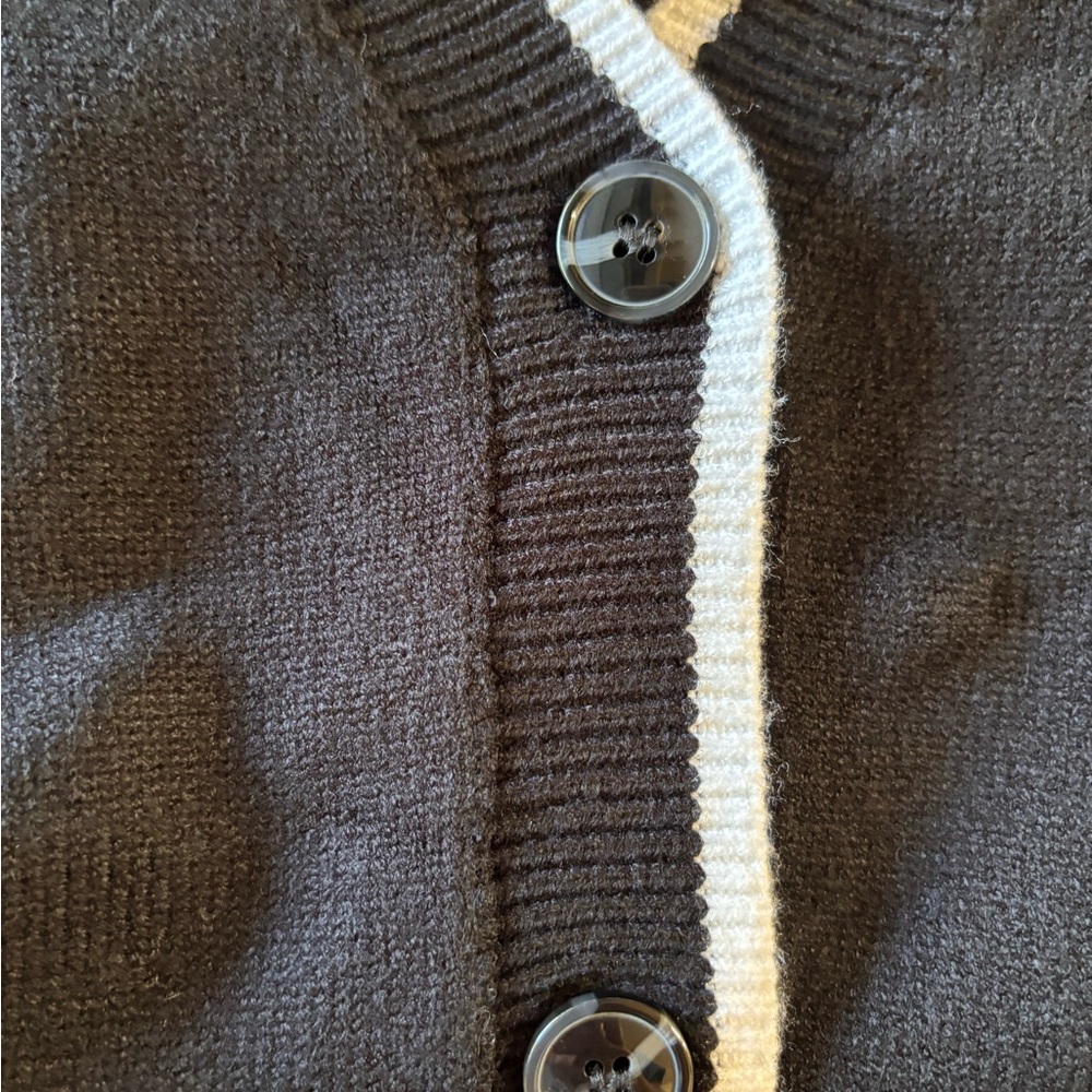 NWT Black Cardigan with White Accents - Picture 4 of 6